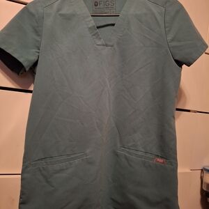 Figs Men's Teal V-Neck Shirt